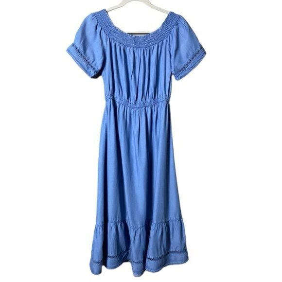 Old Navy Women Cottagecore Dress Size Small Tencel Tiered‎ Midi Peasant Prairie - Picture 1 of 10
